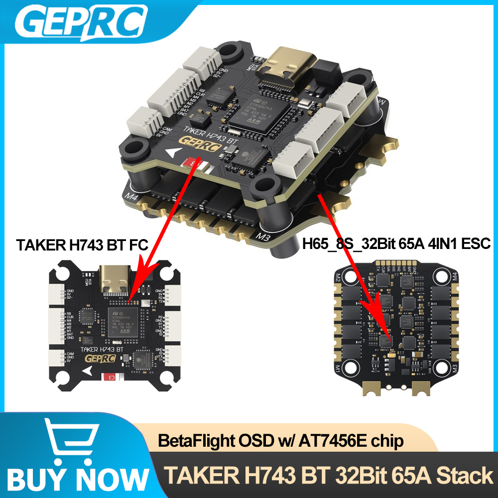GEPRC TAKER H743 BT 32Bit 65A  - Fpv Drone Flight Controller ulasan dan harga